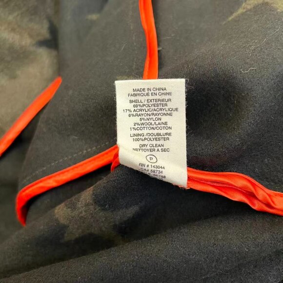 NWOT Anthropologie Wool Blend Green Star Double Face Trench Coat Olive Size M - Picture 12 of 14